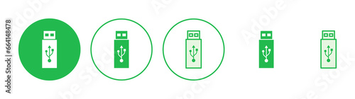 Usb icon set. Flash disk icon vector