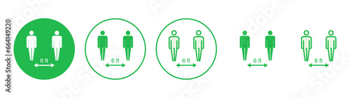Social distance icon set. social distancing icon. self quarantine sign