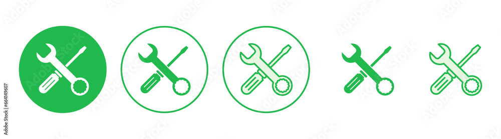 Repair tools icon set. tool icon vector. setting icon vector. Wrench and screwdriver. support, Service Repair tools icon set. tool icon vector. setting icon vector. Wrench and screwdriver. support, Service