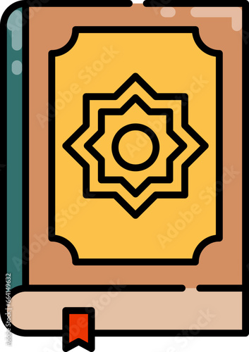 The noble quran line icon