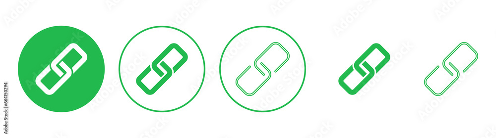 Link icon set. Hyperlink chain symbol. Link icon set. Hyperlink chain symbol.