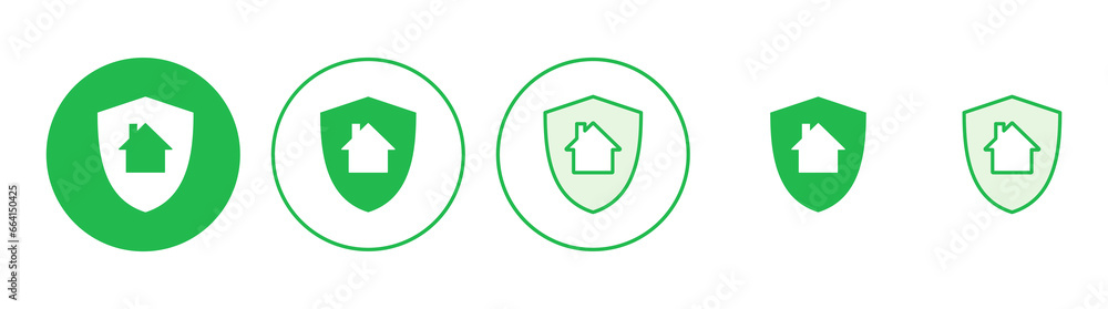 Home insurance icon set. home protection icon Home insurance icon set. home protection icon