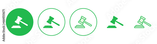 Gavel icon set. judge gavel icon vector. law icon vector. auction hammer