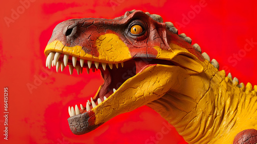 Tyrannosaurus T-rex, plastic toy, dinosaur. Resin plastic toy figurine. © wittayayut