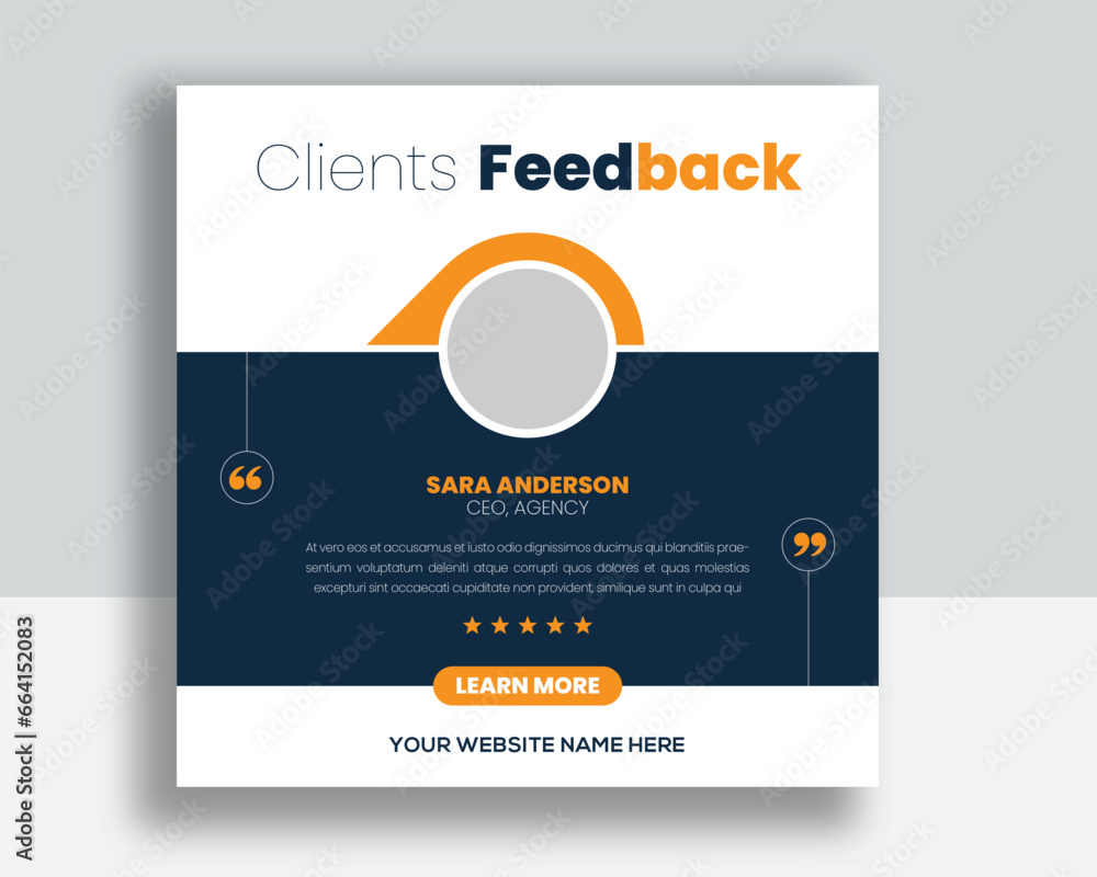 Customer feedback testimonial social media post web banner template Customer feedback testimonial social media post web banner template