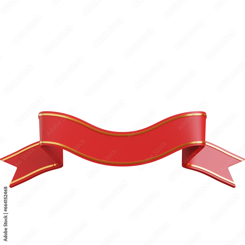 3d render of red ribbon with golden. 3d render of red ribbon with golden.
