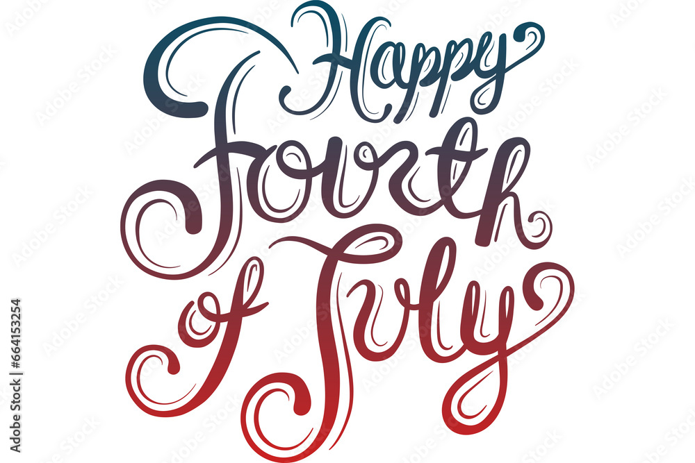 Digital png illustration of happy fourth of july text on transparent background