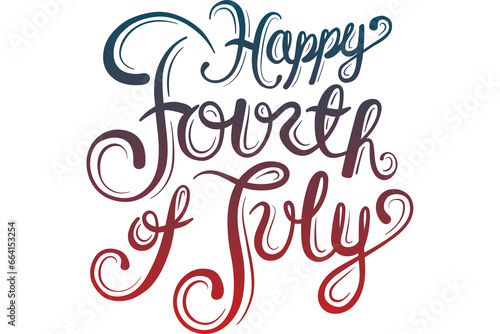 Digital png illustration of happy fourth of july text on transparent background