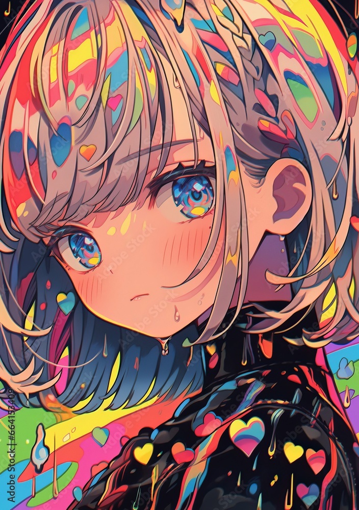 Naklejka premium カラフルな女性,Generative AI AI画像