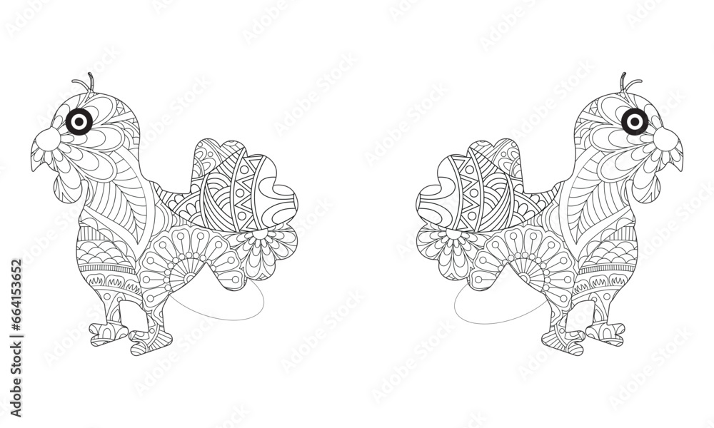 Happy thanksgiving day funny cartoon turkey coloring page stock vector ...