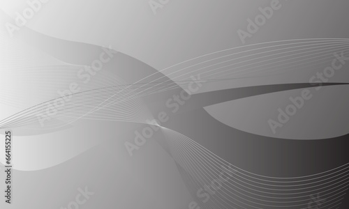 gray silver curves wave lines on gradient abstract background