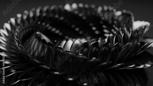 Circle of Black and White Snake Scales moving in a 3D animation photo