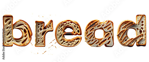text bread made of toasted bread material  - generated by ai