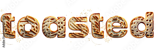 text toasted made of toasted bread material - generated by ai