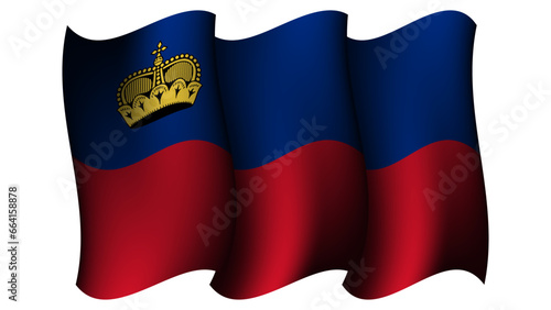 liechtenstein waving flag design vector illustration