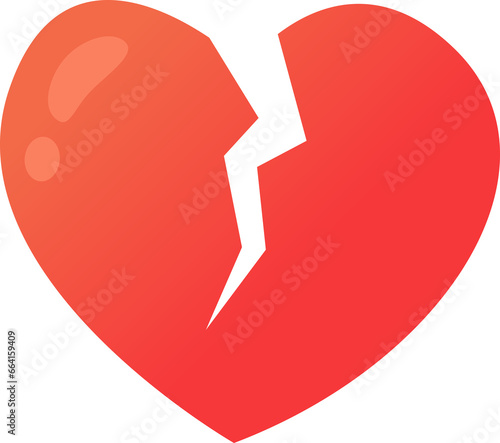 Broken heart icon isolated vector illustration