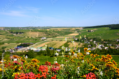 Walking in Sancerre, medieval hilltop town and commune in Cher department, France overlooking the river Loire valley with vineyards, noted for its Sancerre wine. photo