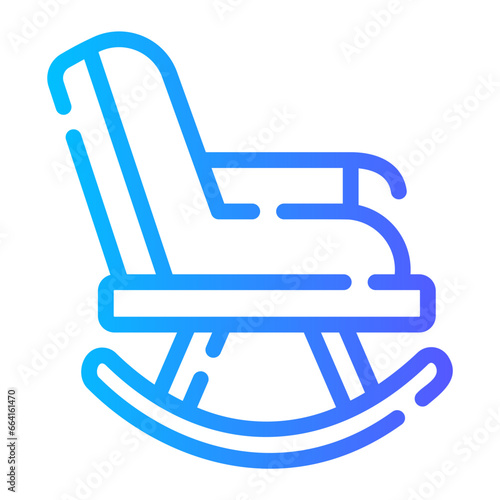 rocking chair Line Gradient Icon