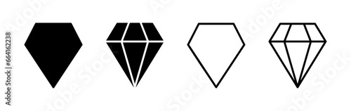 Diamond icon vector. gem icon. crystal stone