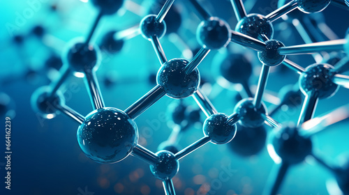 Close-up view of an Exploring the Blue World of Molecular Structures