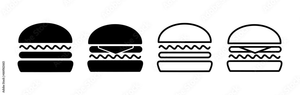 Burger icon vector. hamburger logo icon. fast food icon Burger icon vector. hamburger logo icon. fast food icon