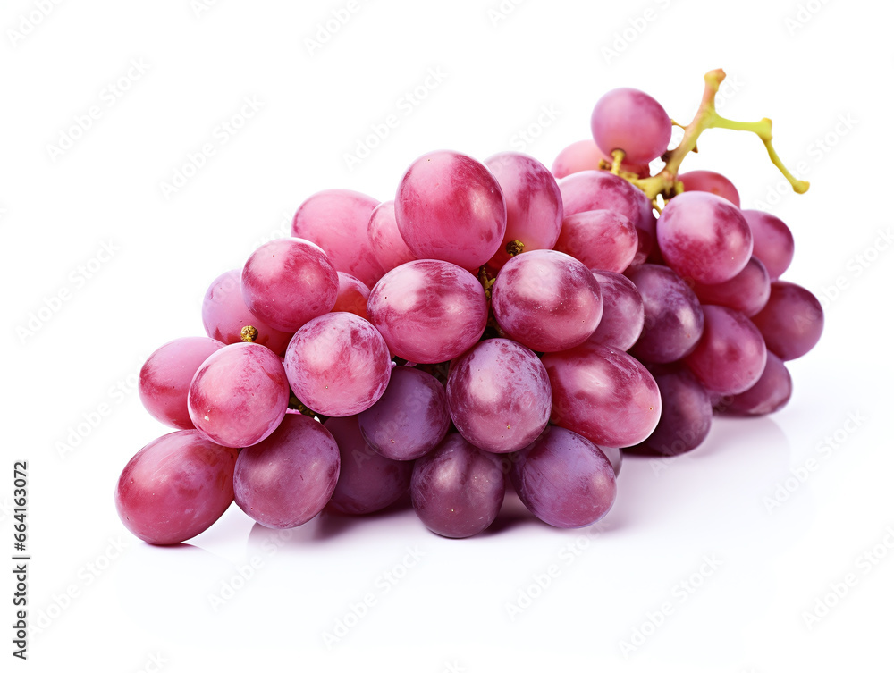 Fototapeta premium Red grapes isolated on white background.