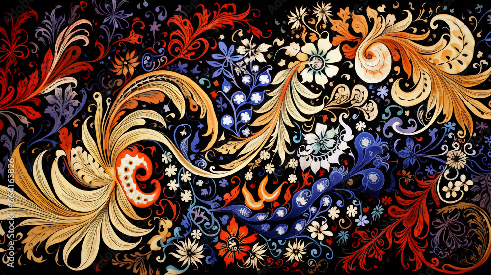 Leaf and floral pattern of batik.