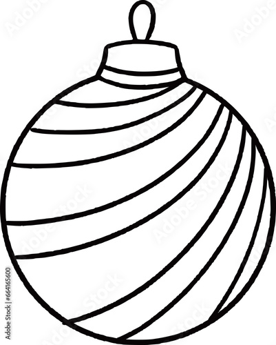 christmas ball for tree decor outline icon