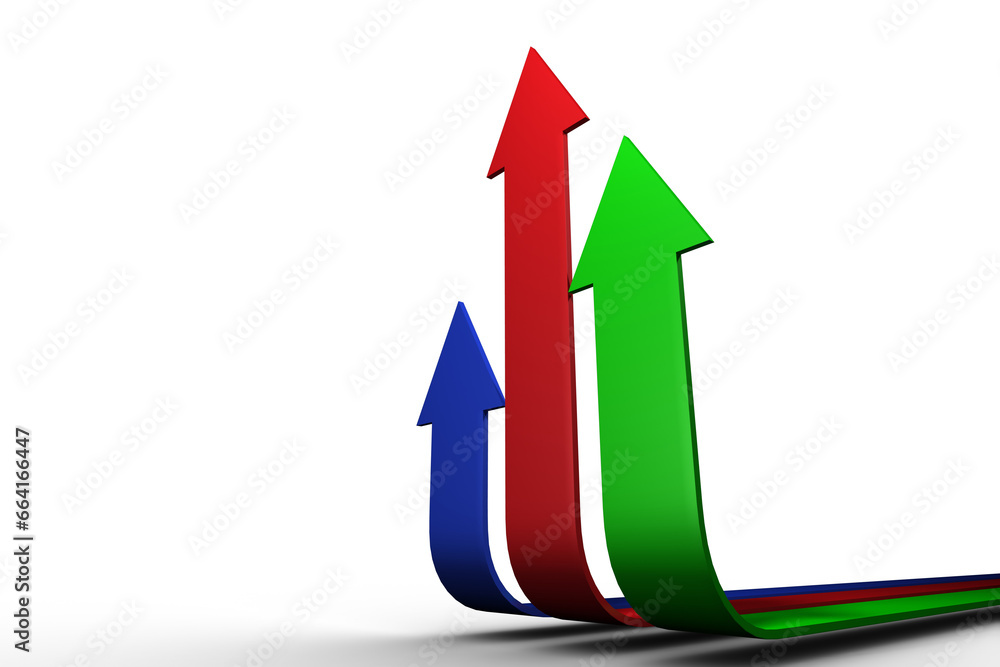Digital png illustration of three colourful arrows facing upwards on transparent background Digital png illustration of three colourful arrows facing upwards on transparent background