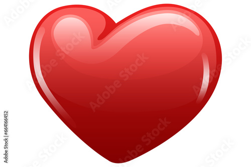 Digital png illustration of red shiny heart on transparent background