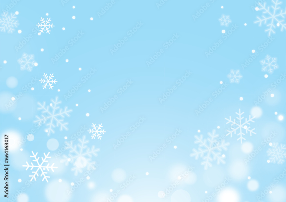 冬の光彩キラキラなクリスマス雪結晶背景ブルー