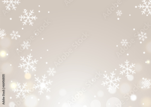 冬の光彩キラキラなクリスマス雪結晶背景ゴールド