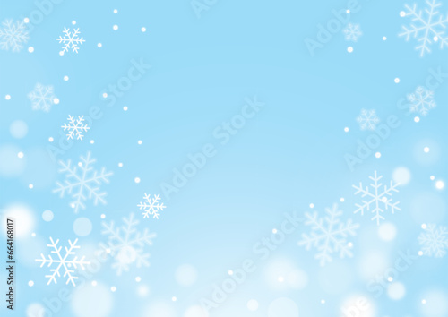 冬の光彩キラキラなクリスマス雪結晶背景ブルー
