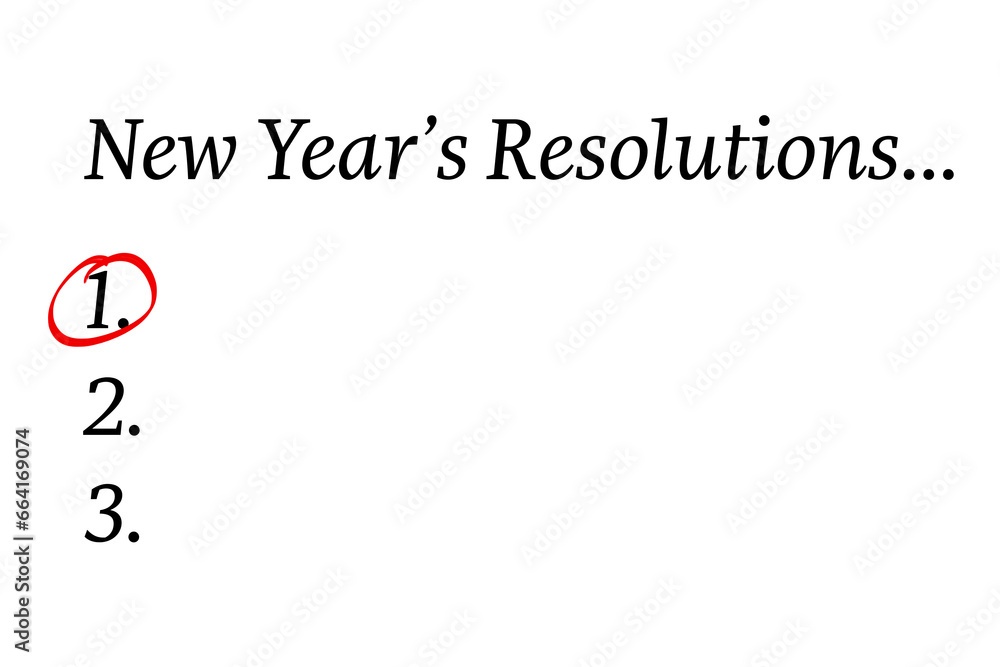 Fototapeta premium Digital png illustration of new year's resolutions text on transparent background
