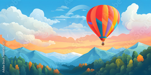 Balloon in the sky illustration background