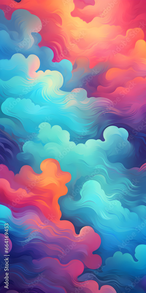 Colorful clouds illustration wallpaper background