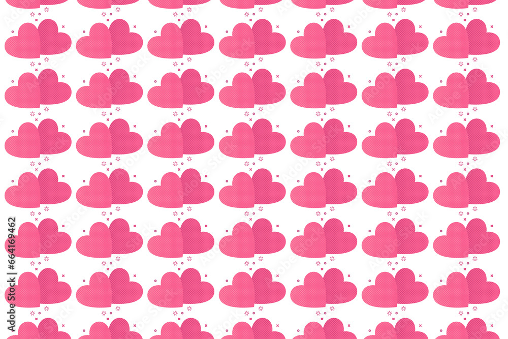 Digital png photo of pink pattern of repeated hearts on transparent background