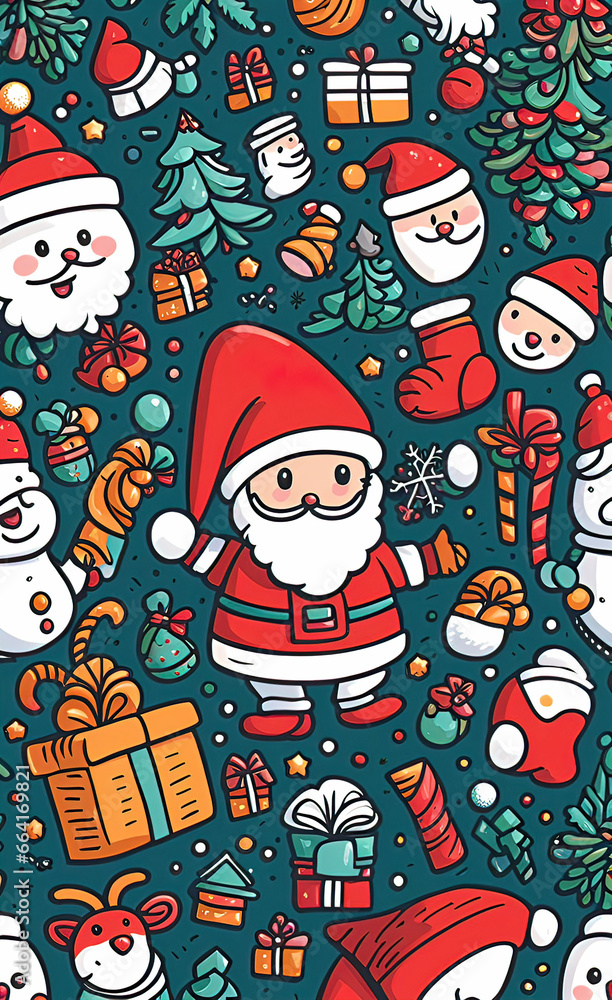 Christmas theme line art doodle cartoon pattern seamless illustration, Merry Christmas, backgrounds for smartphone, Christmas theme line art doodle cartoon pattern seamless illustration, Merry Christmas, backgrounds for smartphone,