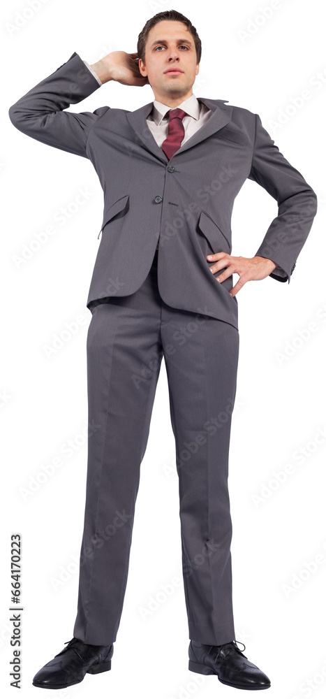 Digital png photo of caucasian businessman standing on transparent background Digital png photo of caucasian businessman standing on transparent background