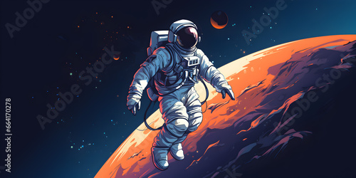 Wallpaper Mural Colorful art of astronaut in the space Torontodigital.ca