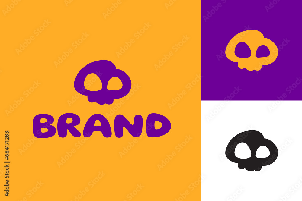 Hand Drawn Skull Vector Logo Template Hand Drawn Skull Vector Logo Template