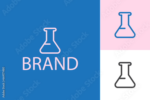 Erlenmeyer Flask Chemistry Science Vector Logo Template