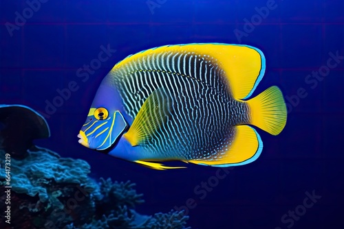 Beautiful angelfish in the ocean.