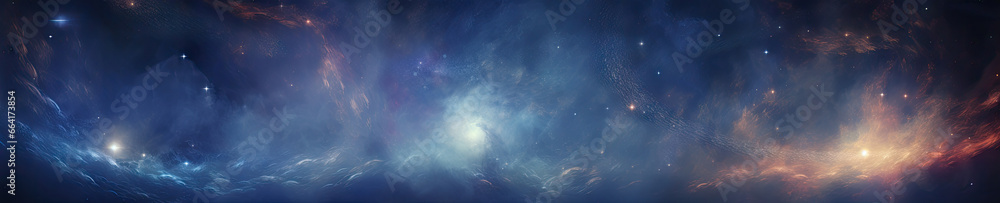 Ethereal clouds of a colorful nebula cascade through the cosmic expanse. Ethereal clouds of a colorful nebula cascade through the cosmic expanse.