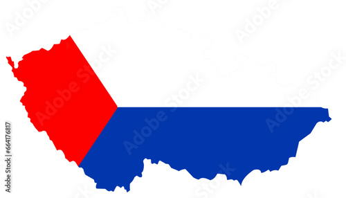 map of czech republic with flag colors