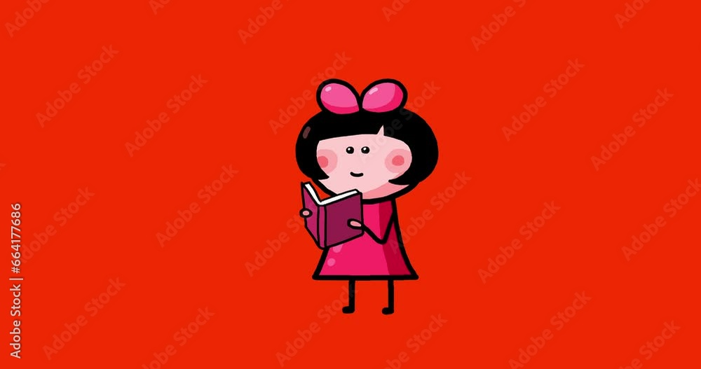 Cartoon pink reading color kid character moves Kasia isolated with mask. Moving child serie transparent greenbox. Useful content presenter no background.
Cartoon pink reading color kid character moves Kasia isolated with mask. Moving child serie transparent greenbox. Useful content presenter no background.