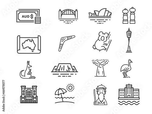 Icon set. Australia city