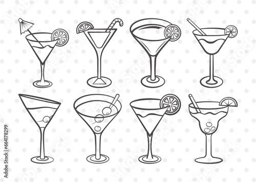 Martini Glass Clipart SVG Cut File | Margarita Glass Svg | Lime Svg | Bundle | Eps | Dxf | Png