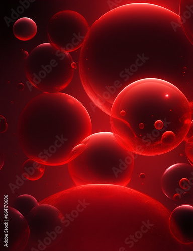 Red bubbles vertical abstract background