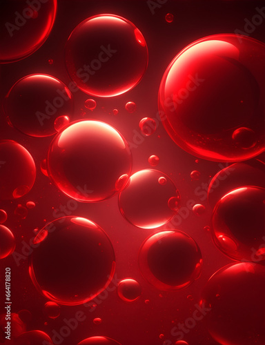 Red bubbles vertical abstract background